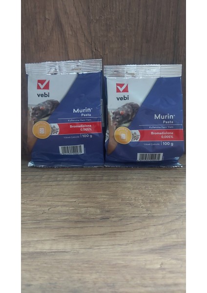 2 Adet Vebi Murin Pasta Yüksek Çekici Fare Yemi 100g(Brommadıolone)