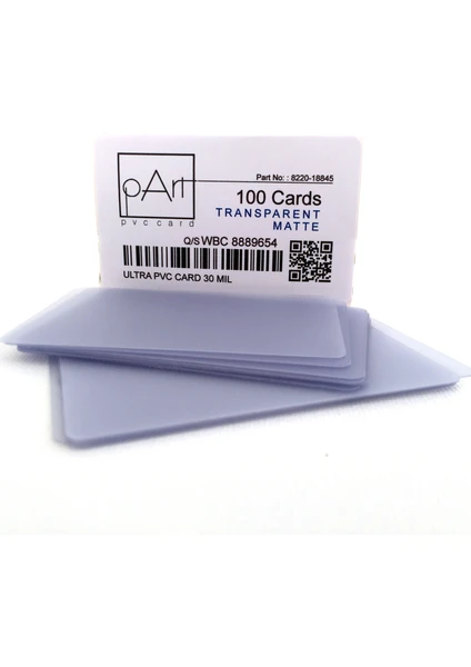 Pvc  Şeffaf  480 Micron Mat Yüzey Kart 100 Adet