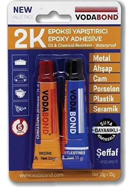 Asil Metal Vodabond 2k Rapid Epoxy Yapıştırıcı 30GR