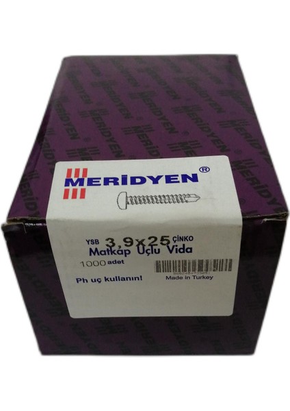 3.9 x 25 Ysb Matkap Uçlu Vida (Kutu 1000 Adet )