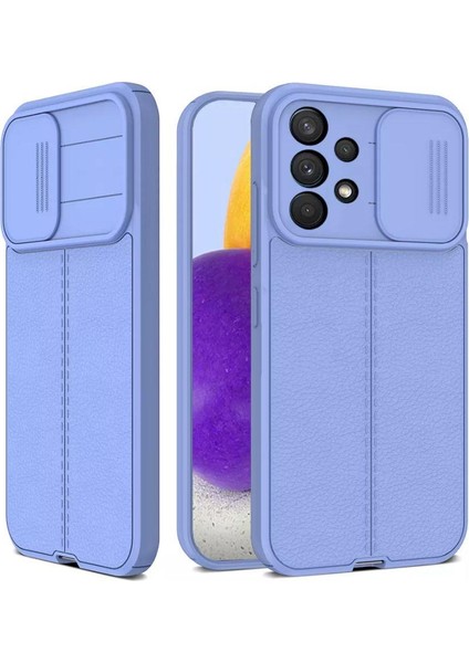 Samsung Galaxy A52 Kılıf Kamera Korumalı Deri Dokulu+5d Tam Ekran Koruyucu Cam
