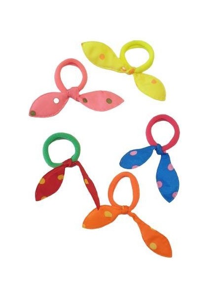 Tavşan Kulak Puantiyeli 5li Lastik Toka