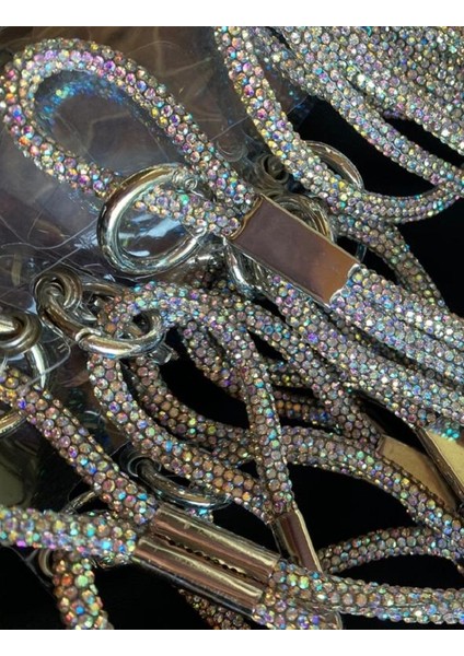 Swarovski Taşlı Janjanlı Gümüş Üzerine Renkli Taşlı Telefon Boyun Askısı fiyatları