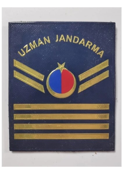 Askeri Malzeme Uzman Jandarma 4 Kademe Asayiş Plastik 3D Rütbe