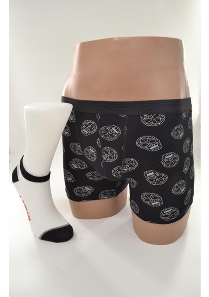 Erkek Çocuk Penye Boxer Pamuk Çorap Kombin Takım