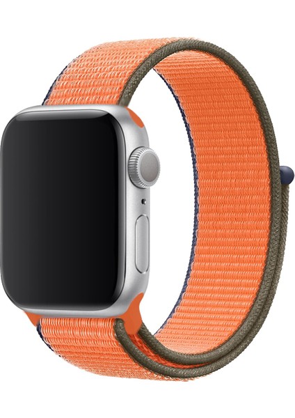 Apple Watch Seri 7 6 5 4 3 2 Se 38MM / 40MM / 41MM Uyumlu Spor Loop Dokuma Hasır Kordon