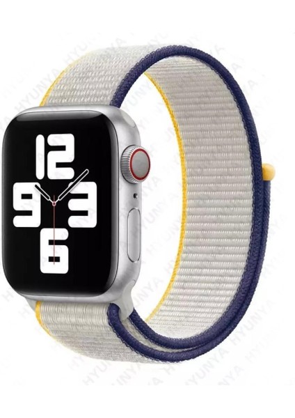 Apple Watch Seri 7 6 5 4 3 2 Se 38MM / 40MM / 41MM Uyumlu Spor Loop Dokuma Hasır Kordon