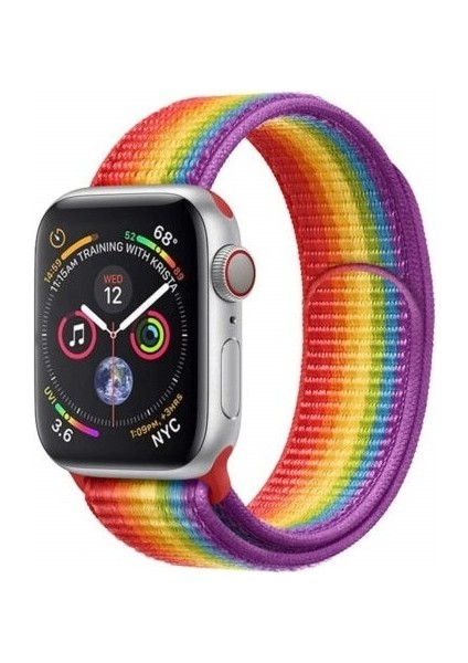 Apple Watch Seri 7 6 5 4 3 2 Se 38MM / 40MM / 41MM Uyumlu Spor Loop Dokuma Hasır Kordon