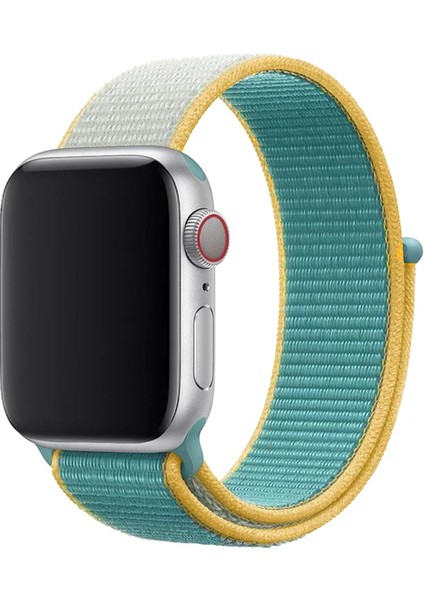 Apple Watch Seri 7 6 5 4 3 2 Se 38MM / 40MM / 41MM Uyumlu Spor Loop Dokuma Hasır Kordon