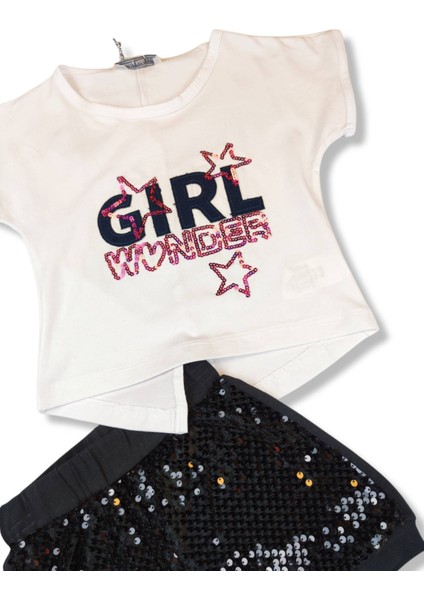 Haliş Girl Wonder Pullu Siyah Şortlu Takım 2/6