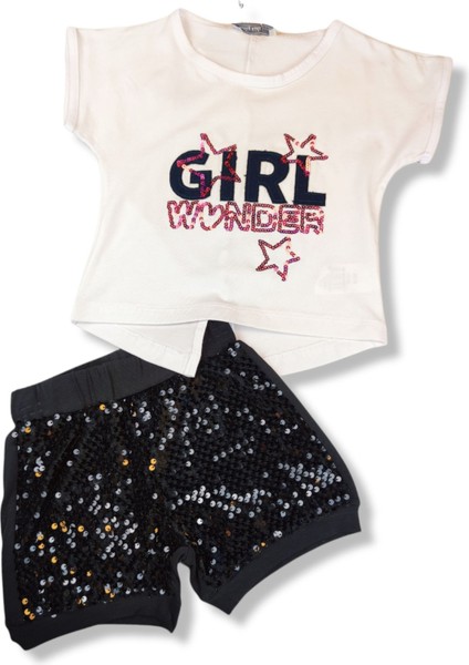 Haliş Girl Wonder Pullu Siyah Şortlu Takım 2/6
