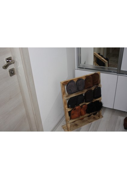 Ahşap Terliklik (60 x 52 x 15 cm) Doğal Ahşap fiyatları