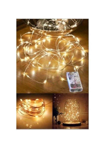 Dizayn Peri LED Işık 3 Metre (Sarı) 2 Adet Pil Dahil