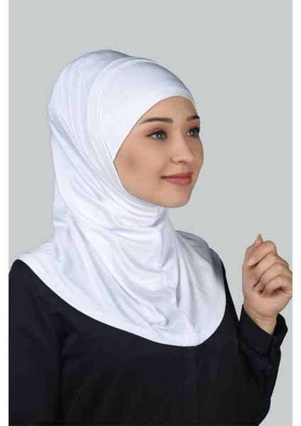 İkili Set Pratik Eşarp Hazır Türban Ve Hijab Tesettür Bonesi - Beyaz fiyatları