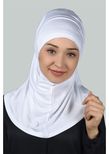 İkili Set Pratik Eşarp Hazır Türban Ve Hijab Tesettür Bonesi - Beyaz fırsatları