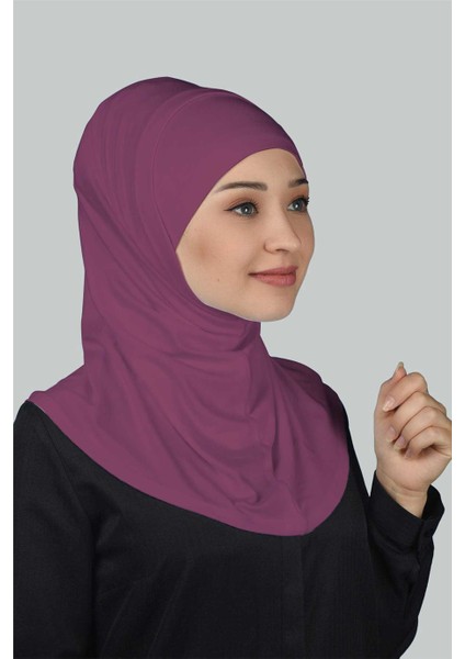 İkili Set Pratik Eşarp Hazır Türban Ve Hijab Tesettür Bonesi - Koyu Bordo
