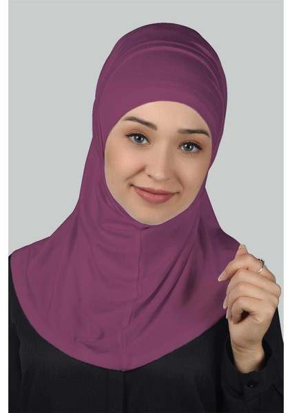 İkili Set Pratik Eşarp Hazır Türban Ve Hijab Tesettür Bonesi - Koyu Bordo modelleri