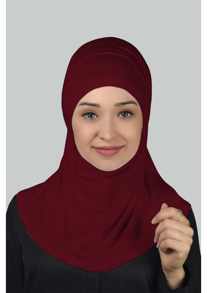 İkili Set Pratik Eşarp Hazır Türban Ve Hijab Tesettür Bonesi - Bordo fırsatları