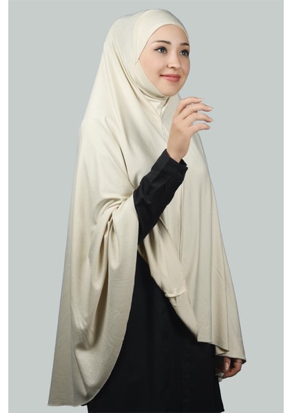 Hazır Türban Peçeli Pratik Eşarp Tesettür Nikaplı Hijab - Namaz Örtüsü Sufle (5Xl) - Krem fiyatları
