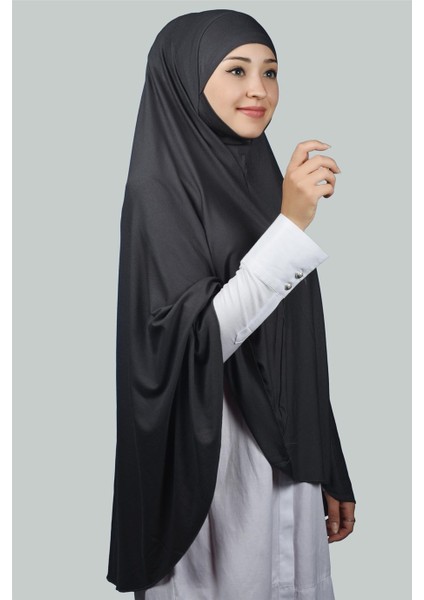 Hazır Türban Peçeli Pratik Eşarp Tesettür Nikaplı Hijab - Namaz Örtüsü Sufle (5Xl) - Füme fiyatları
