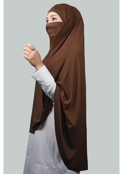 Hazır Türban Peçeli Pratik Eşarp Tesettür Nikaplı Hijab - Namaz Örtüsü Sufle (5Xl) - Çikolata fırsatları