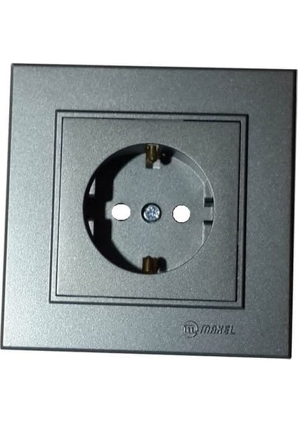 Karea Çocuk Korumalı Topraklı Priz Füme Modül+Kapak+Çerçeve