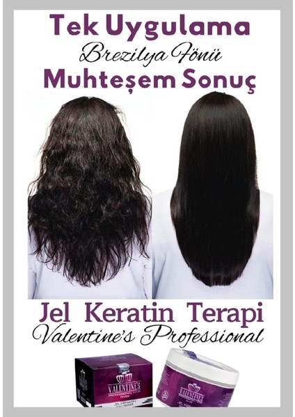 Valentines Professional Jel Keratin Terapi Aylarca Kalıcı Mükemmel Bakım Ve Düz Saçlar Kolay Kullanım / Brezilya Fönü