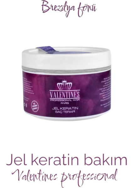 Valentines Professional Jel Keratin Terapi Aylarca Kalıcı Mükemmel Bakım Ve Düz Saçlar Kolay Kullanım / Brezilya Fönü