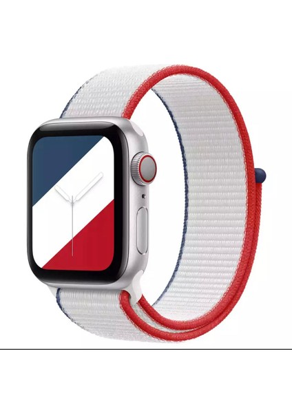Apple Watch Seri 7 6 5 4 3 2 Se 38MM / 40MM / 41MM Uyumlu Spor Loop Dokuma Hasır Kordon