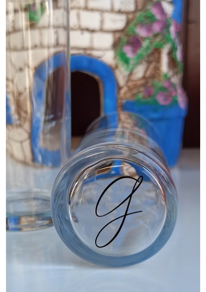 G Harfli Rakı Bardağı Dipli Harfler Makinede Yıkanabilir Baskılı