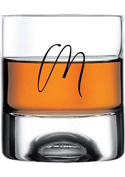 M Harfi Yazılı Paşabahçe Holiday Viski Bardağı