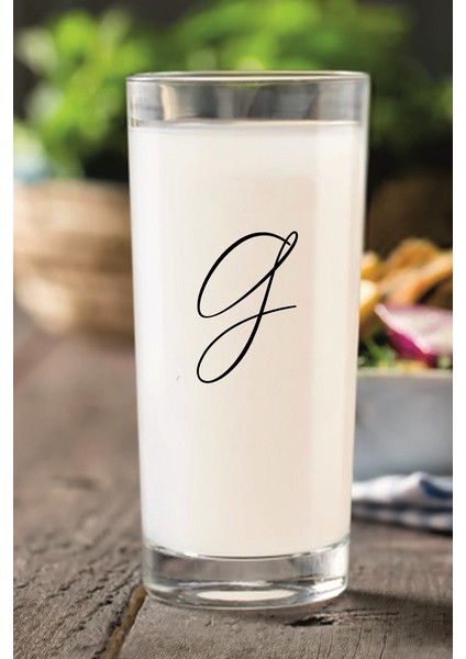 G Harfli / Harfi Yazılı Çıkmayan Baskılı Rakı Bardağı Kadehi