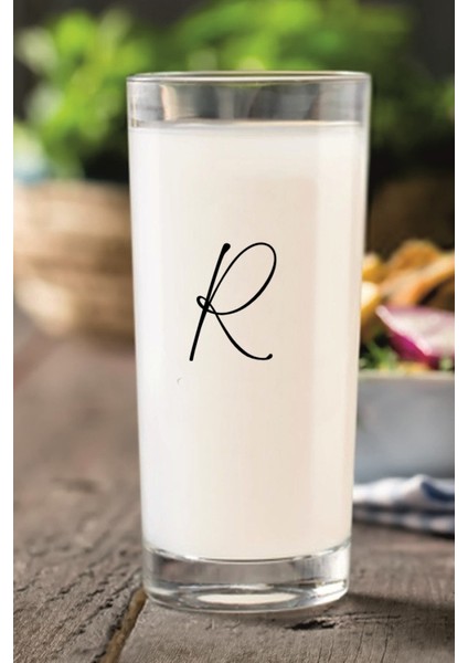 Çıkmayan Baskılı R Harfli Rakı Bardağı Kadehi