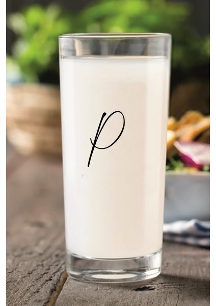 P Harfli / Harfi Yazılı Çıkmayan Baskılı Rakı Bardağı Kadehi