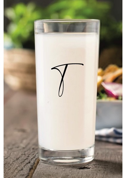 T Harfli / Harfi Yazılı Çıkmayan Baskılı Rakı Bardağı Kadehi