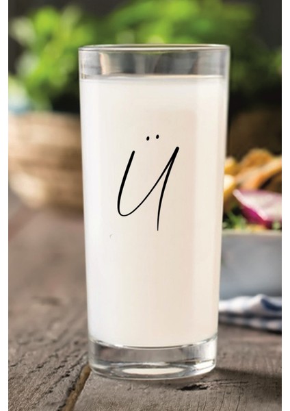 Ü Harfli / Harfi Yazılı Çıkmayan Baskılı Rakı Bardağı Kadehi