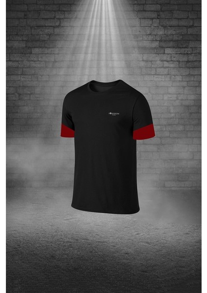 Büyük Beden Erkek Siyah Dri-Fit Kumaş Bisiklet Yaka Kısa Kol Günlük Tişört Şort (4XL-10XL) fiyatları
