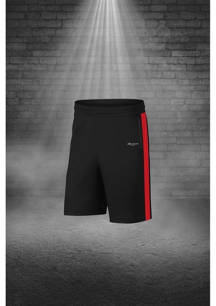 Büyük Beden Erkek Kırmızı Dri-Fit Kumaş Baskısız Bisiklet Yaka Kısa Kol Konforlu Alt Üst Takım Şort Tişört Seti (4XL-10XL)