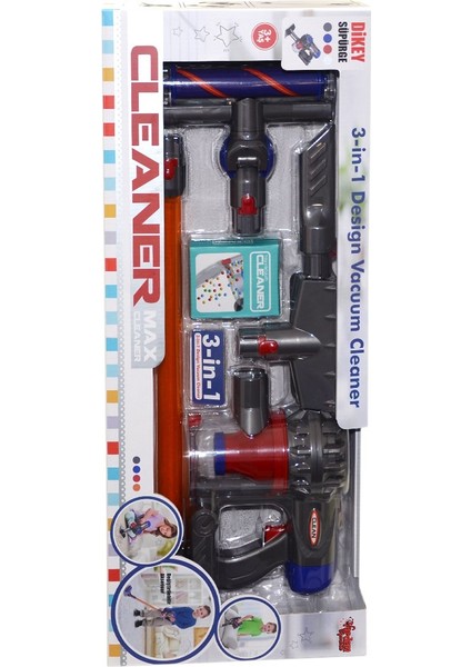 HUA-1009 Oyuncak 3 In 1 Dikey Elektrik Süpürgesi