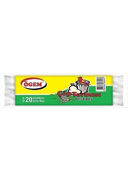 Orta Boy Çöp Torbası 55x60 cm 20 li Rulo x 50 Paket = 1000 Adet Mavi modelleri