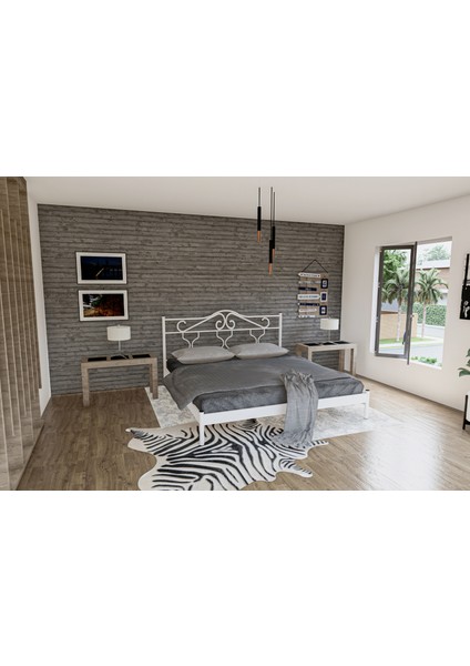 Gm 301 Gold Dublex Metal Karyola Beyaz 160X200
