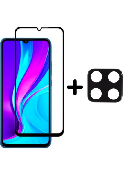 Samsung Galaxy M22 5d Tam Kaplayan Cam Ekran Koruyucu ve Kamera Lens Koruyucu Seti