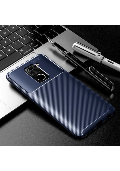 Redmi Note 9 Siyah Için Karbon Fiber Tpu Kılıfı (Yurt Dışından)