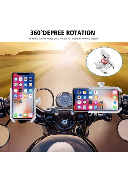 Motosiklet Alüminyum Alaşım Cep Telefonu Tutucu Braketi Gümüş (Yurt Dışından) fiyatları