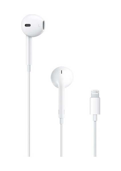 Apple iPhone Uyumlu Mikrofonlu Apple iPhone Lightning Girişli Beyaz Kablolu Kulakiçi Koşu Kulaklığı