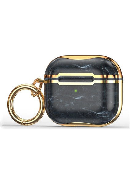3 Siyah + Altın Için Mermer Doku Kulaklık Kasası (Yurt Dışından)