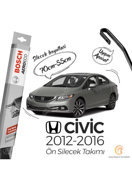 Honda Civic Fb7 Muz Silecek Takımı (2012-2016) Bosch Aeroeco