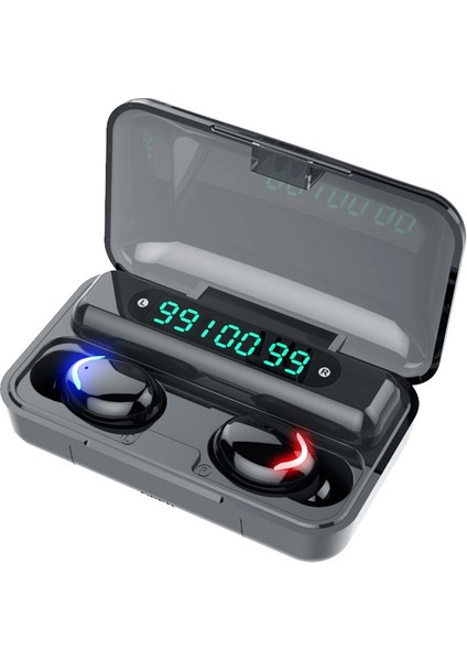 F9-5c Üç Ekran Dijital Ekran Bluetooth Kulaklık Siyah (Yurt Dışından)