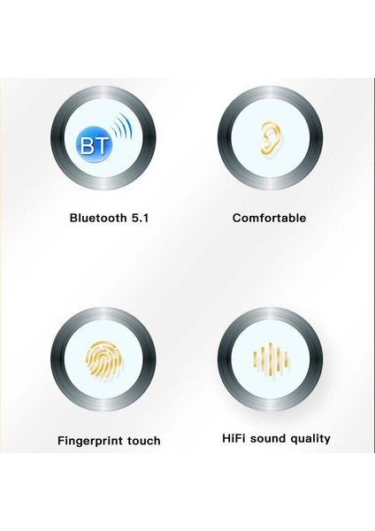 AIR2S Tws Çift Mikrofon Ses Gürültüsü, Şarj Kutusu ile Dokunmatik Bluetooth Kulaklık, Destek Işık Ekranı Siyah (Yurt Dışından)