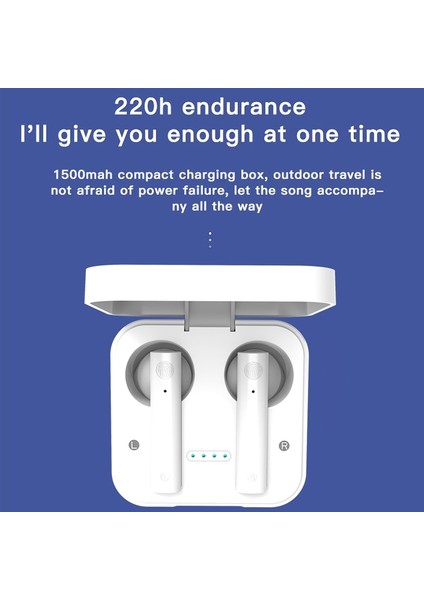 AIR2S Tws Çift Mikrofon Ses Gürültüsü, Şarj Kutusu ile Dokunmatik Bluetooth Kulaklık, Destek Işık Ekranı Siyah (Yurt Dışından)